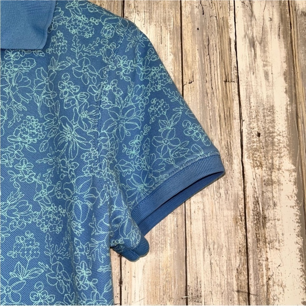 L.L. Bean Blue Patterned Polo Shirt - Picture 2 of 5